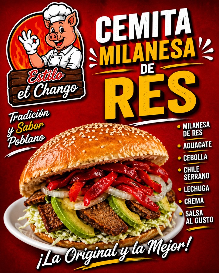 Cemita Milanesa de Res